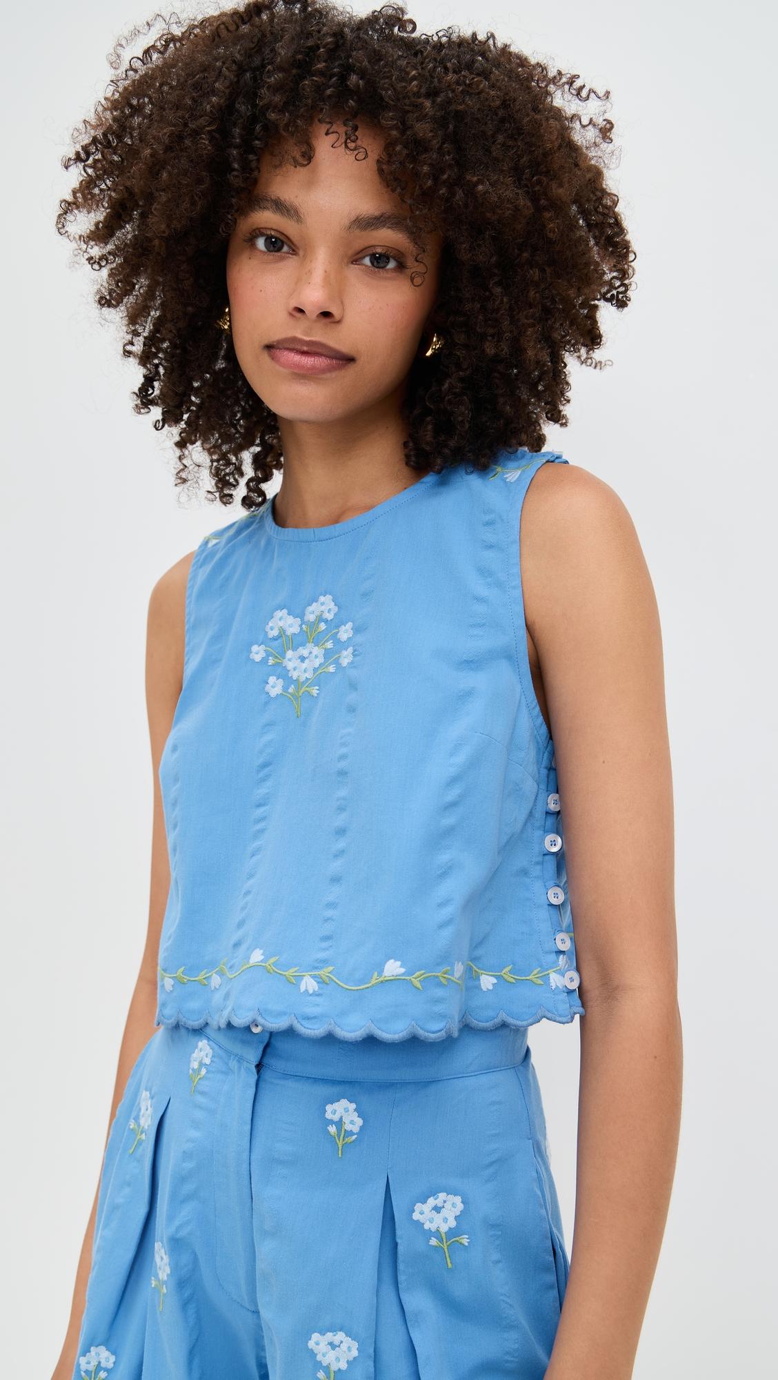 Fanm Mon Duygu Top - Light Cobalt - [M]
