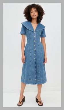 ALIGNE Sparrow Denim Midi Dress - Light Wash - [M]<br><span style='text-align: center;'>$190 shopbop.com</span>