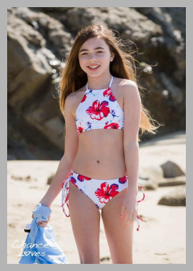 Aloha Spirit Halter Top Bikini Set for Tweens and Teens Red<br><span style='text-align: center;'>$57.95 chanceloves.com</span>