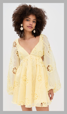 BARDOT Jovie Babydoll Mini Dress - Lemon - [M]<br><span style='text-align: center;'>$199 shopbop.com</span>