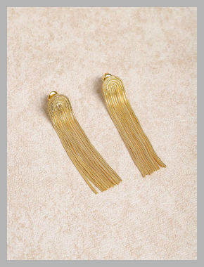 Elegant Golden Tassel Earrings & Reviews - Gold - Sustainable Earrings | Gold / One Size<br><span style='text-align: center;'>$25 berlook.com</span>