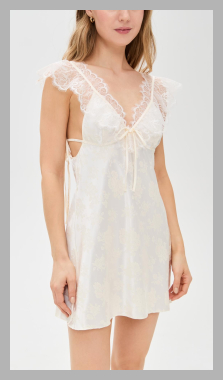 For Love and Lemons Audrey Mini Slip Dress - Cream - [M]<br><span style='text-align: center;'>$178 shopbop.com</span>