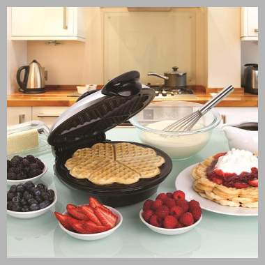 Heart Shaped Waffle Maker - Black - [10 In X 8 In X 4.5 In]<br><span style='text-align: center;'>$79.99 sharperimage.com</span>
