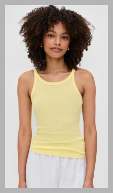 James Perse Ribbed Cami Tank - Yellow Cake - [M]<br><span style='text-align: center;'>$95 shopbop.com</span>