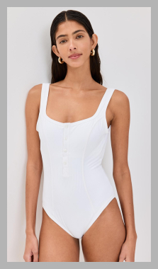 STAUD Paula One Piece - Bright White - [M]<br><span style='text-align: center;'>$250 shopbop.com</span>