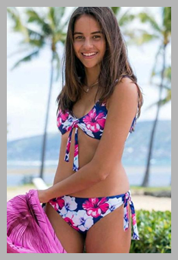 Tropical Black Pink 2-Piece Floral Girls Bikini SET Padded Bandeau Top Size_L<br><span style='text-align: center;'>$57.95 chanceloves.com</span>