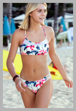 Tween and Teen Red Blue 2-Piece Bikini Swimsuit Set Size_S<br><span style='text-align: center;'>$59.95 chanceloves.com</span>