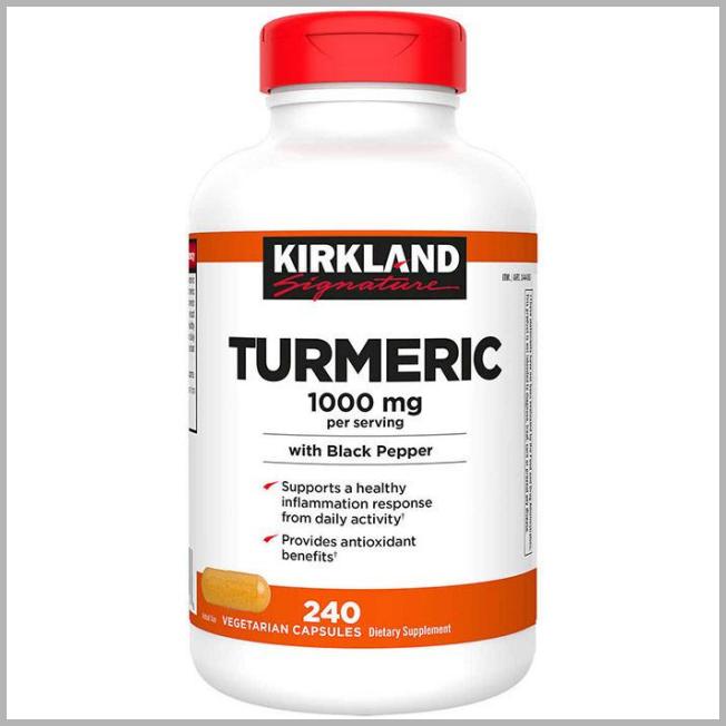 Kirkland Signature Turmeric 1000 Per Serving 240 Vegetarian Capsules VitaSprings Dot com VitTurm