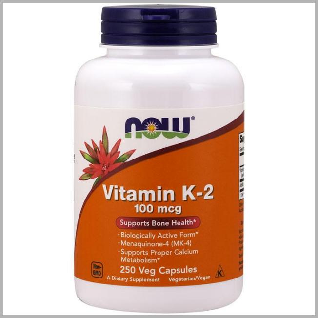 Vitamin K-2 100 mcg 250 Veg Capsules NOW Foods VitaSprings Dot com VitK2