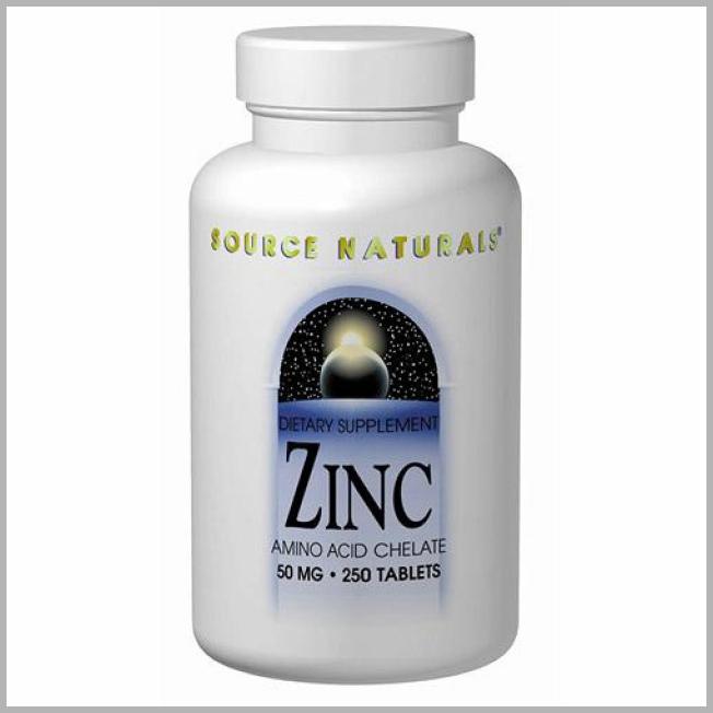 Zinc Chelate 50mg 250 tabs from Source Naturals VitaSprings Dot com VitZinc